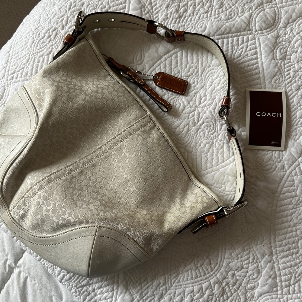 Coach White and Tan Women's Bag